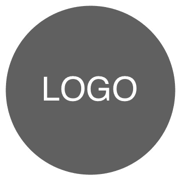 A grey circle with the word "LOGO" in white.
